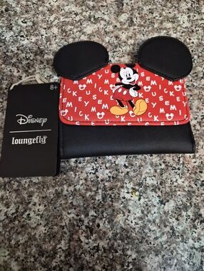 Loungefly Kids Mickey Mouse Red, Black & Yellow Wallet with Ears